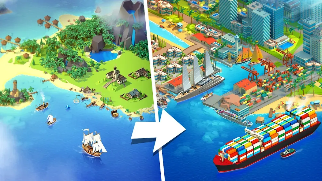 Sea Port: Cargo Boat Tycoon — скриншот 1