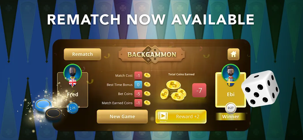 Backgammon Classic + Online — скриншот 1