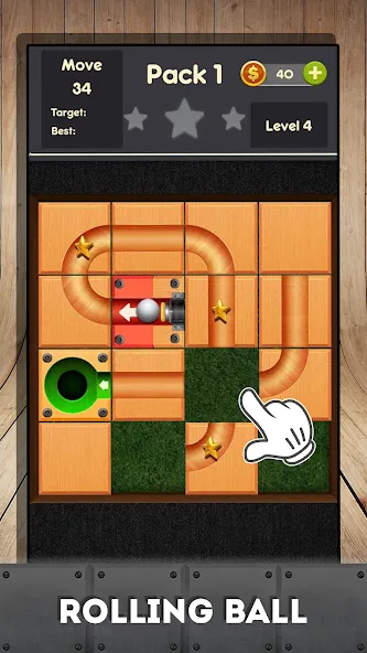 Rolling ball - slide puzzle — скриншот 1