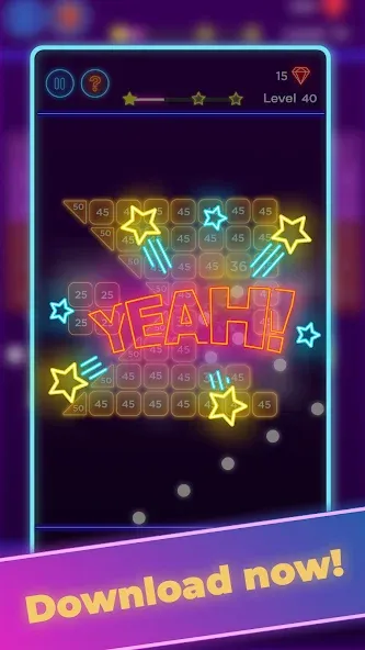 Brick Breaker - Neon Bricks — скриншот 1
