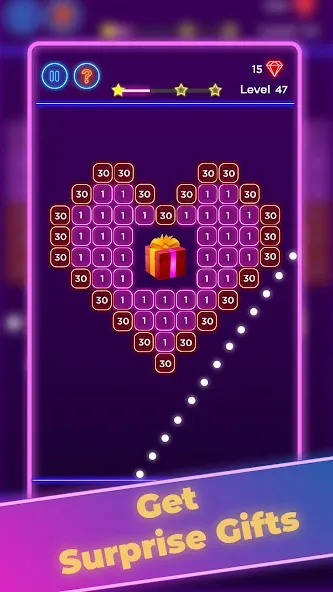 Brick Breaker - Neon Bricks — скриншот 2