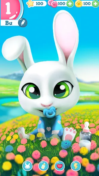 Bu Bunny - Cute pet care game — скриншот 1