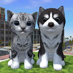 Скачать Cute Cat And Puppy World на Андроид — Много денег