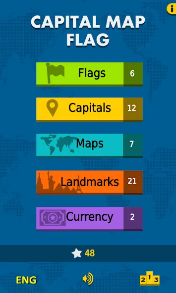 Capital Map Flag - geo quiz — скриншот 1 Capital Map Flag - geo quiz — скриншот 1