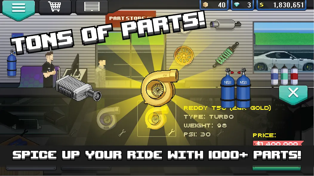Pixel Car Racer — скриншот 2