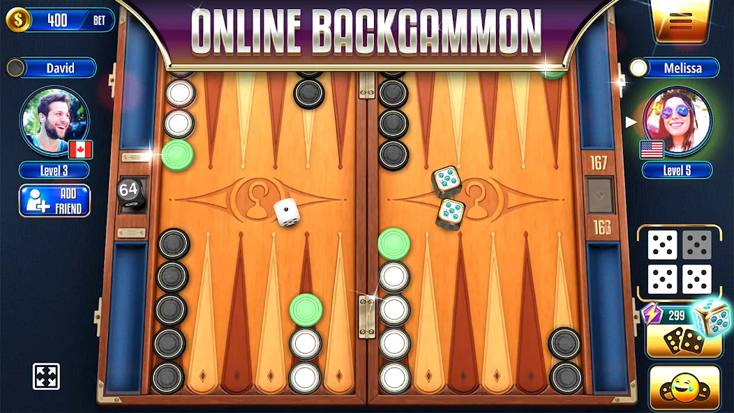 Backgammon Legends Online — скриншот 1