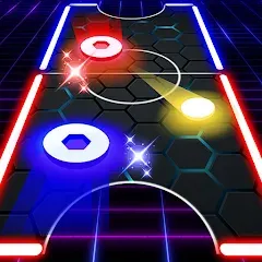 Скачать взломанную Air Hockey Glow HD Ultimate 2D — Все столы и шайбы разблокированы