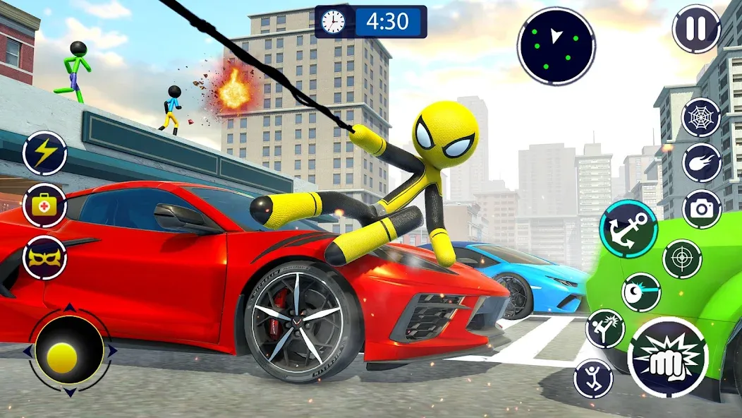 Spider Stickman Rope Hero Game — скриншот 1