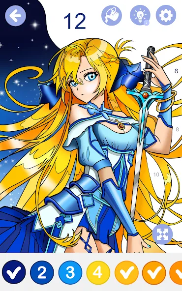 Anime Manga Color by Numbers — скриншот 2