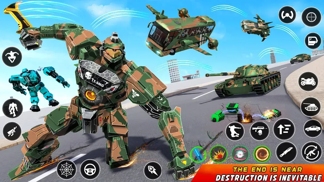 Army Bus Robot Car Game 3d — скриншот 1