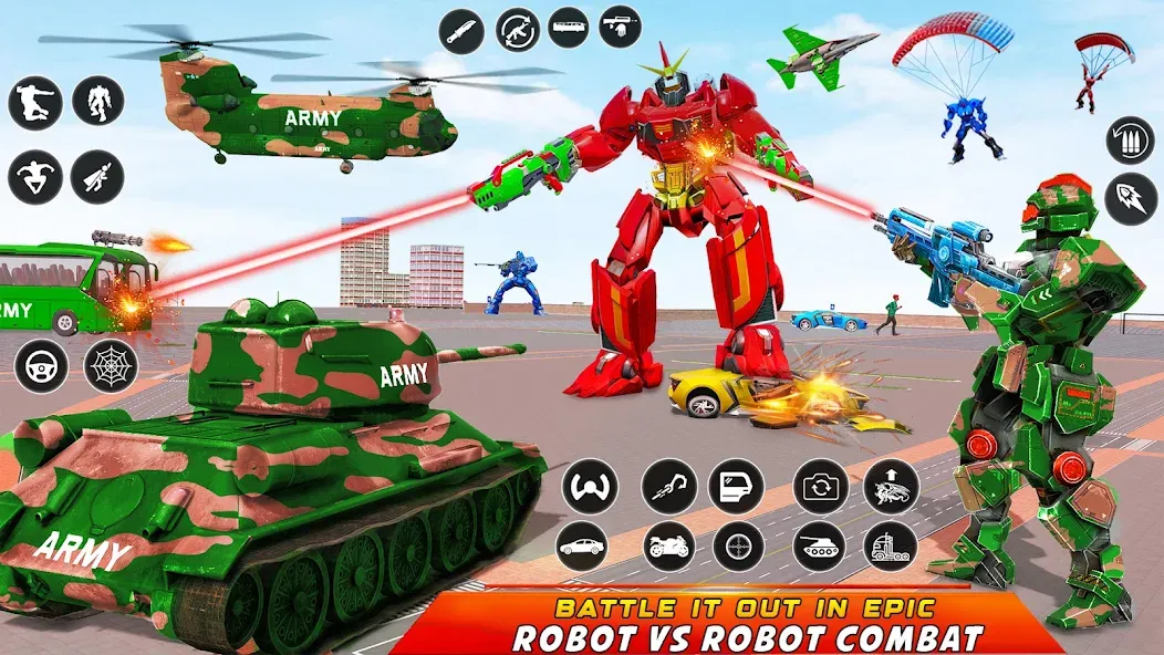 Army Bus Robot Car Game 3d — скриншот 4