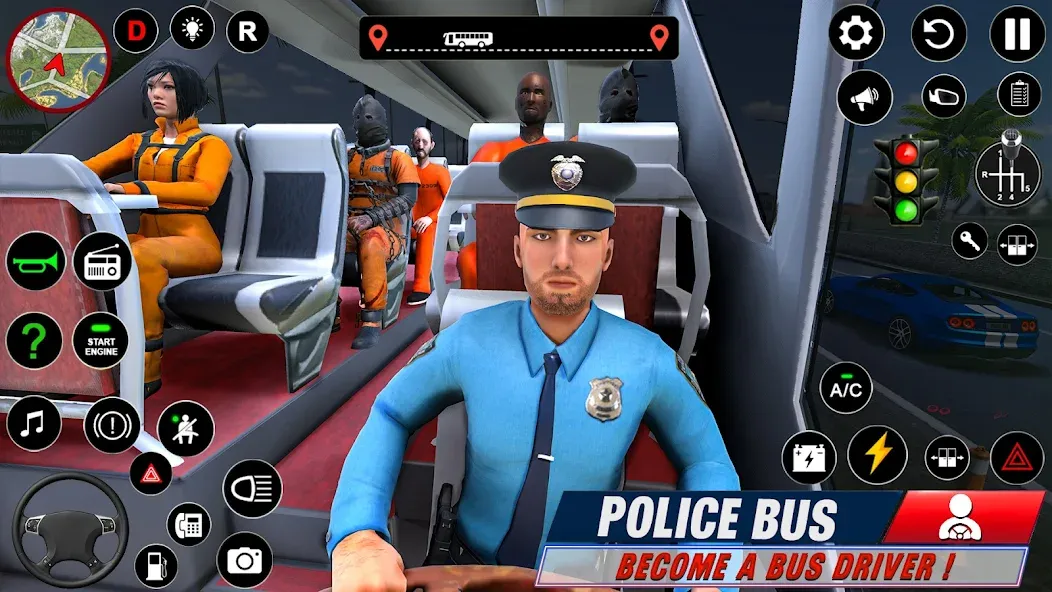 Police Bus Simulator Bus Games — скриншот 3 Police Bus Simulator Bus Games — скриншот 3