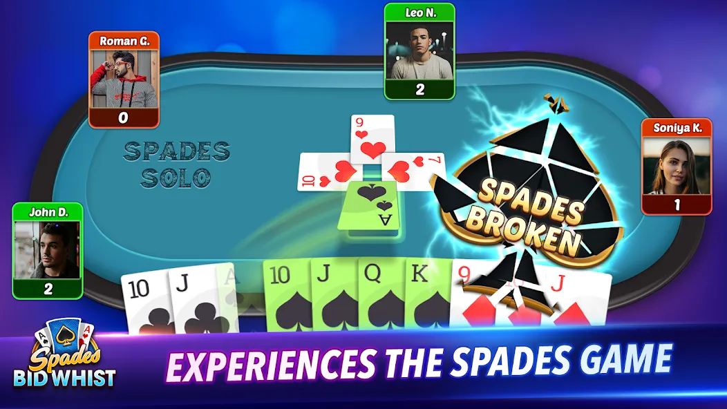 Spades: Bid Whist Classic Game — скриншот 3 Spades: Bid Whist Classic Game — скриншот 3