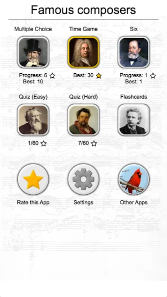 Famous Composers Portrait Quiz — скриншот 3 Famous Composers Portrait Quiz — скриншот 3