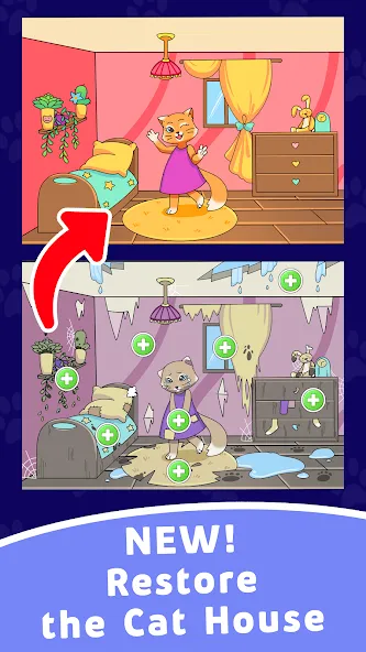 Find Differences: Cute Cats — скриншот 1