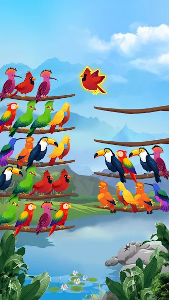 Bird Sort - Color Puzzle — скриншот 1