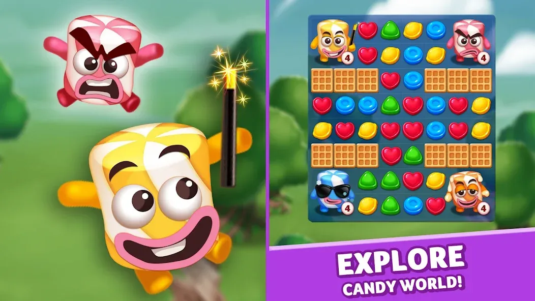 Lollipop & Marshmallow Match3 — скриншот 1