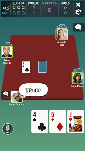 Truco Brasil - Truco online — скриншот 4 Truco Brasil - Truco online — скриншот 4