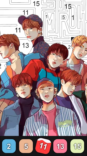 Kpop Paint by Numbers BT21 — скриншот 3 Kpop Paint by Numbers BT21 — скриншот 3