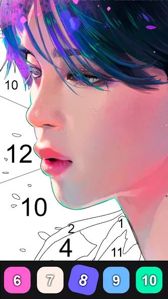 Kpop Paint by Numbers BT21 — скриншот 4 Kpop Paint by Numbers BT21 — скриншот 4