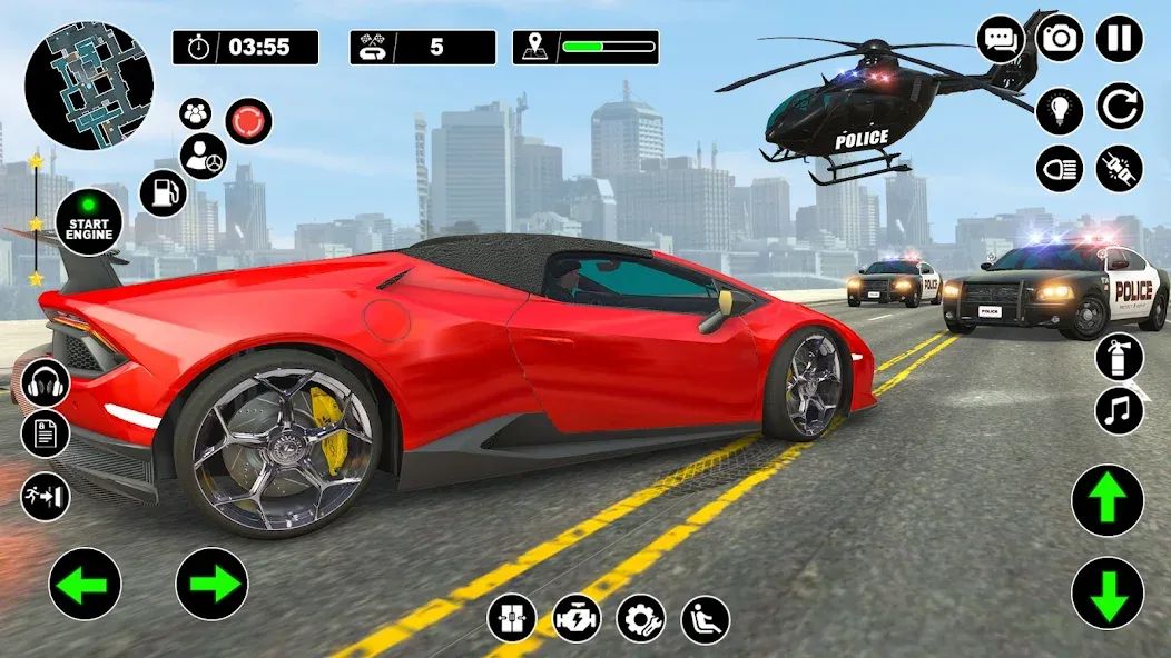 Police Helicopter Chase Game — скриншот 4