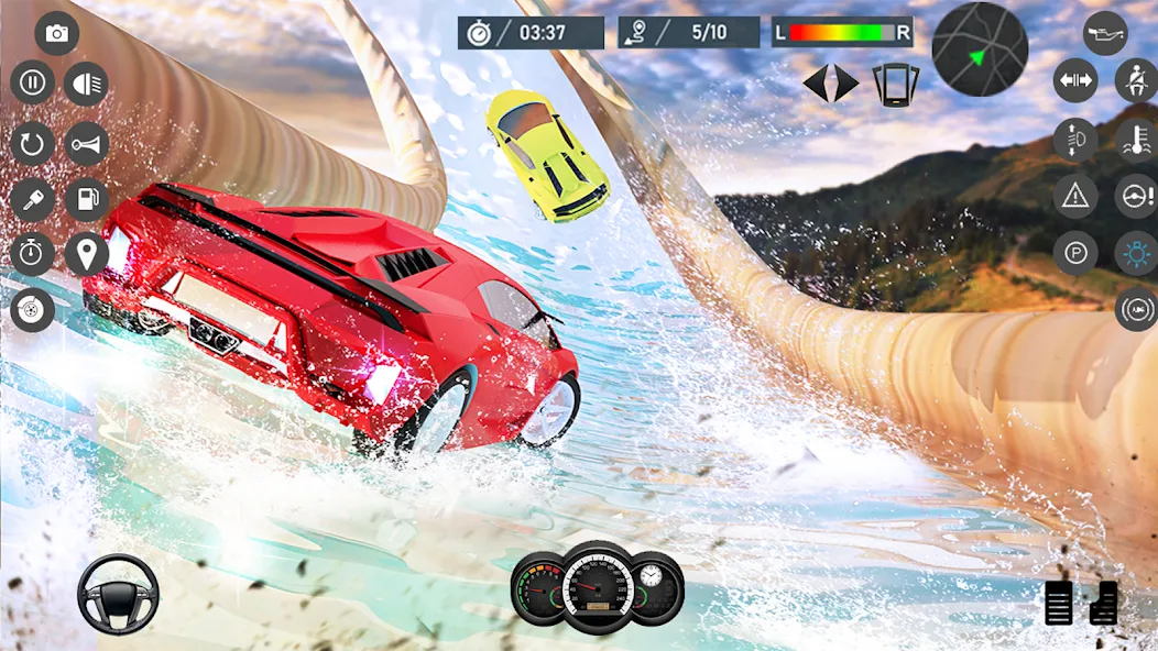Water Slide Car Race games — скриншот 1