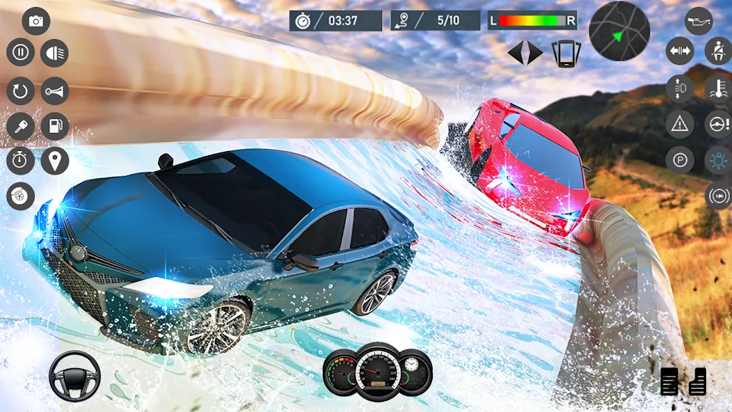 Water Slide Car Race games — скриншот 2