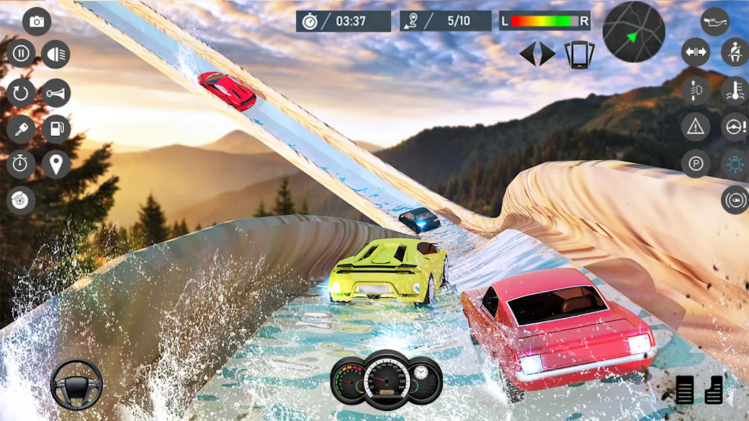 Water Slide Car Race games — скриншот 4