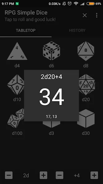 RPG Simple Dice — скриншот 2