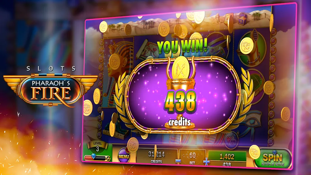 Slots - Pharaoh's Fire — скриншот 3 Slots - Pharaoh's Fire — скриншот 3