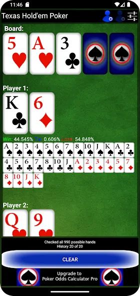 Poker Odds Calculator — скриншот 3 Poker Odds Calculator — скриншот 3