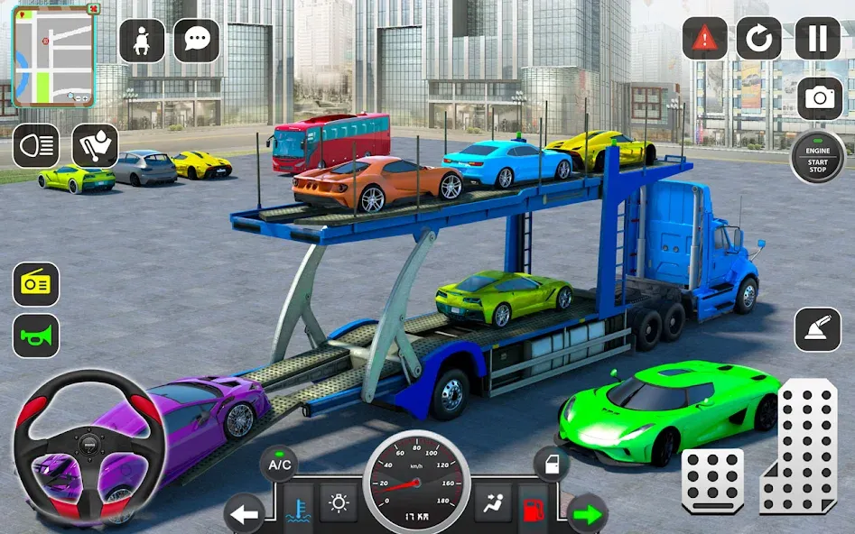 Trailer Truck Car Transport 3D — скриншот 1