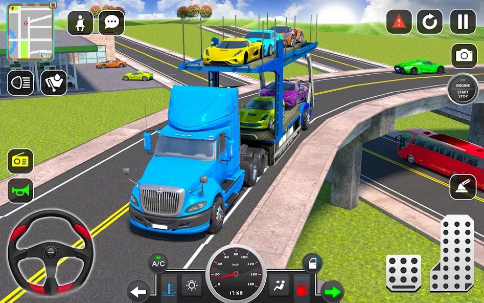 Trailer Truck Car Transport 3D — скриншот 2
