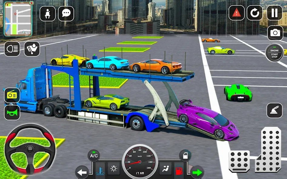 Trailer Truck Car Transport 3D — скриншот 3
