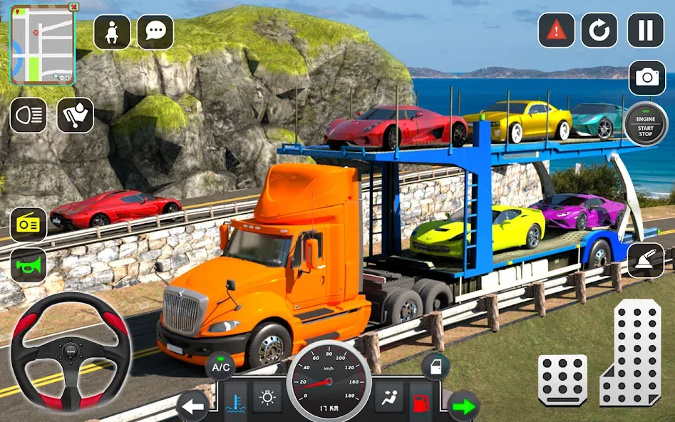 Trailer Truck Car Transport 3D — скриншот 4