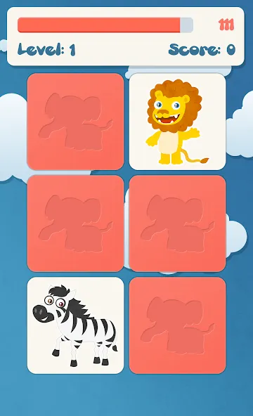 Animals memory game for kids — скриншот 2