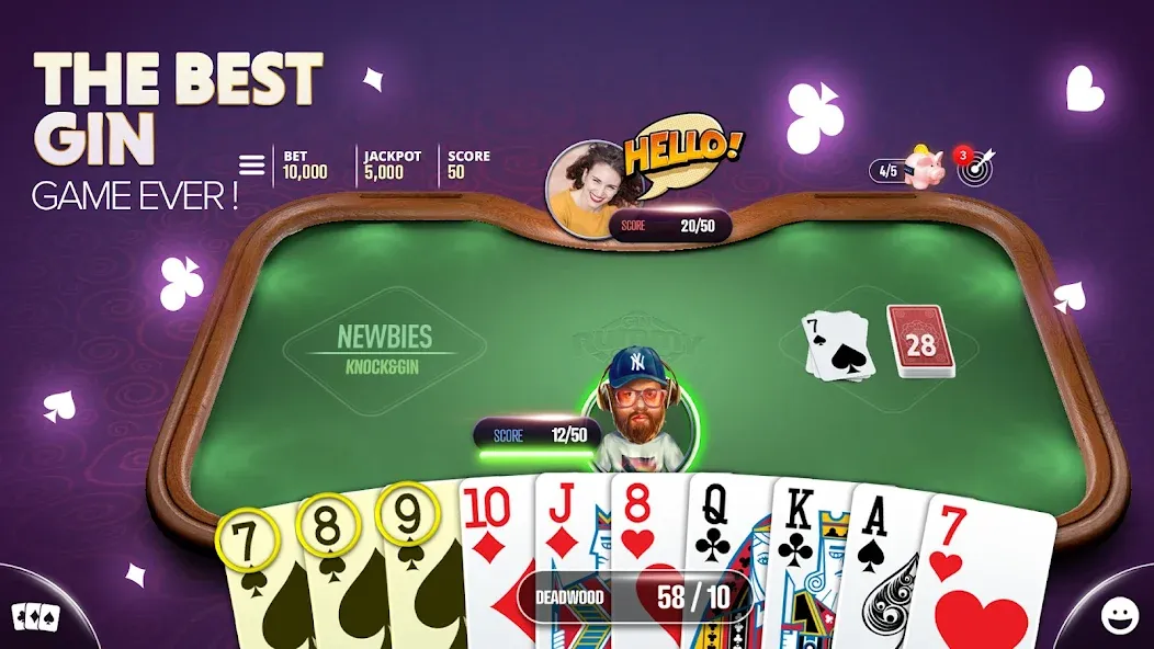 Gin Rummy Extra - Online Rummy — скриншот 1