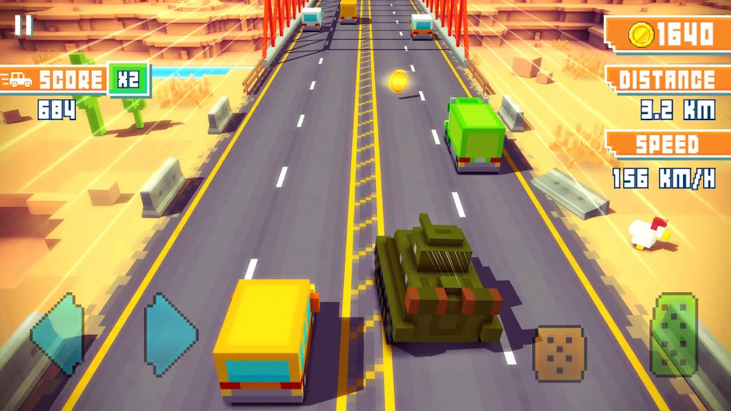 Blocky Highway: Traffic Racing — скриншот 1