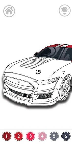 Cars Color By Number — скриншот 1