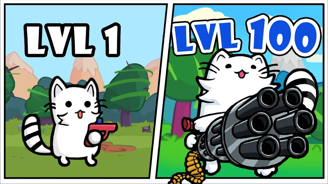 Stickman Cat Gun offline games — скриншот 1