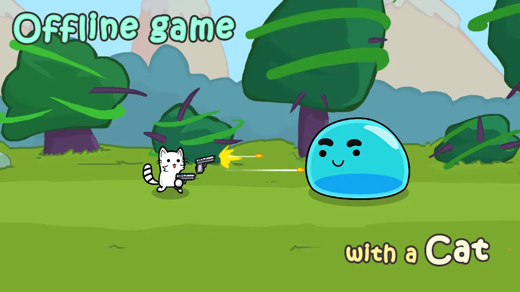 Stickman Cat Gun offline games — скриншот 2