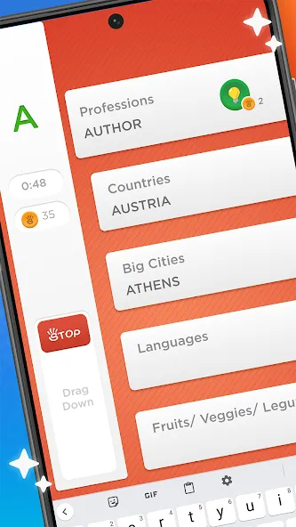 Stop - Categories Word Game — скриншот 1