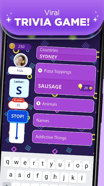 Stop 2 - Word Trivia Game — скриншот 1 Stop 2 - Word Trivia Game — скриншот 1