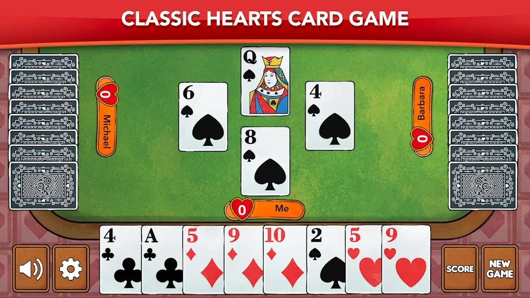 Hearts - Card Game Classic — скриншот 1