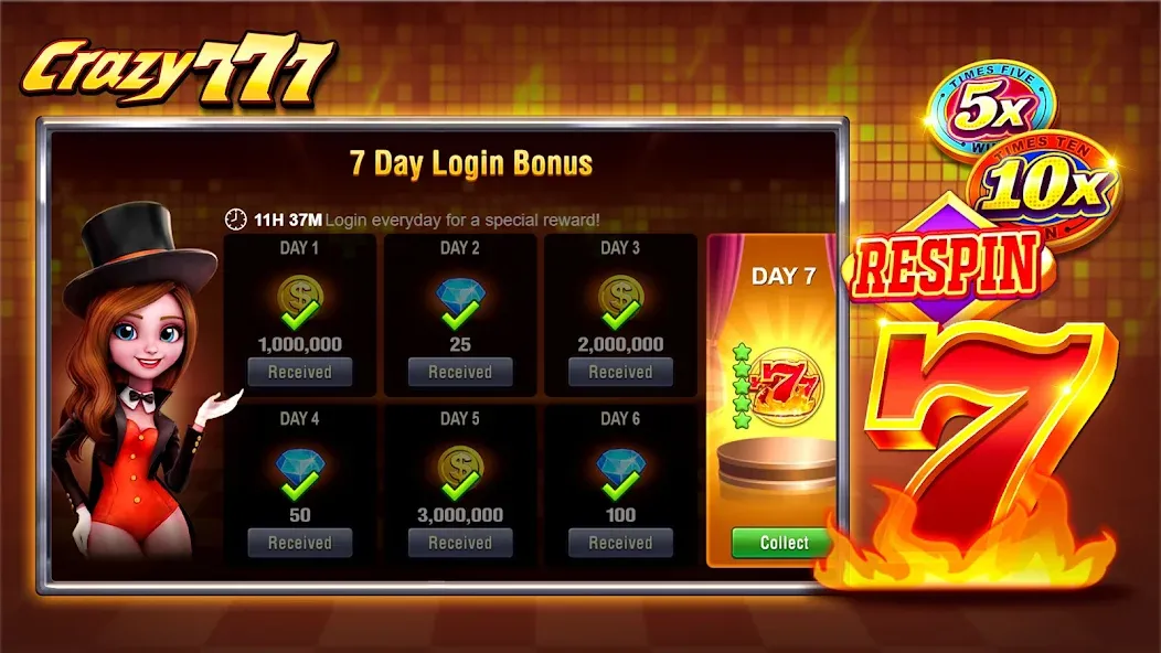 Crazy 777 Slot-TaDa Games — скриншот 4