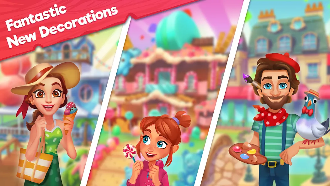 Delicious B&B: Decor & Match 3 — скриншот 2