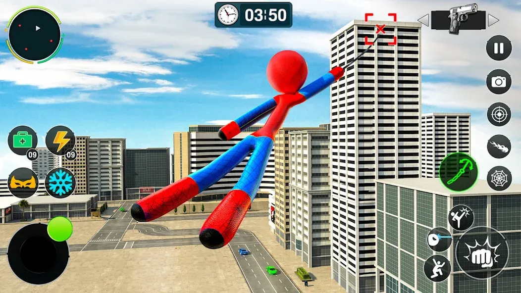 Flying Stickman Rope Hero Game — скриншот 1 Flying Stickman Rope Hero Game — скриншот 1