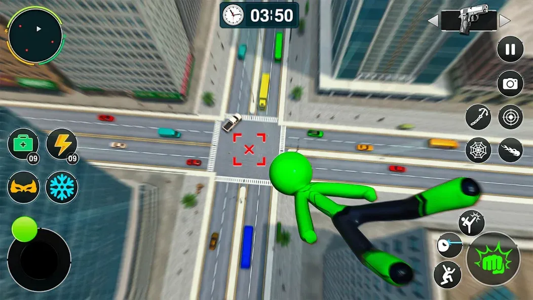 Flying Stickman Rope Hero Game — скриншот 2 Flying Stickman Rope Hero Game — скриншот 2