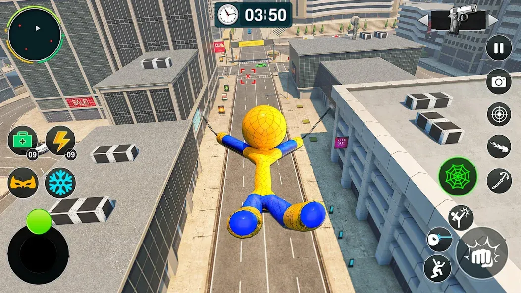 Flying Stickman Rope Hero Game — скриншот 4 Flying Stickman Rope Hero Game — скриншот 4