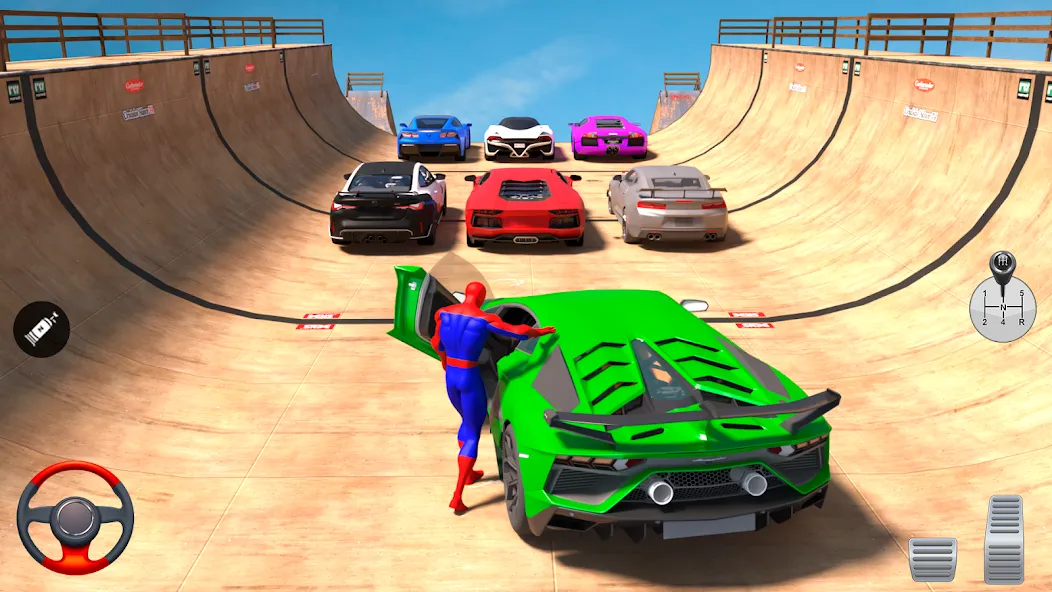 Superhero Car: Mega Ramp Games — скриншот 1